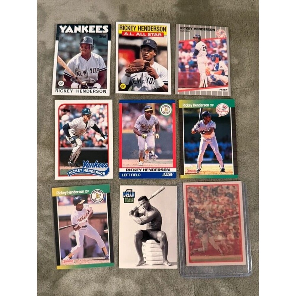 Rickey Henderson 9 Card Lot - Vintage